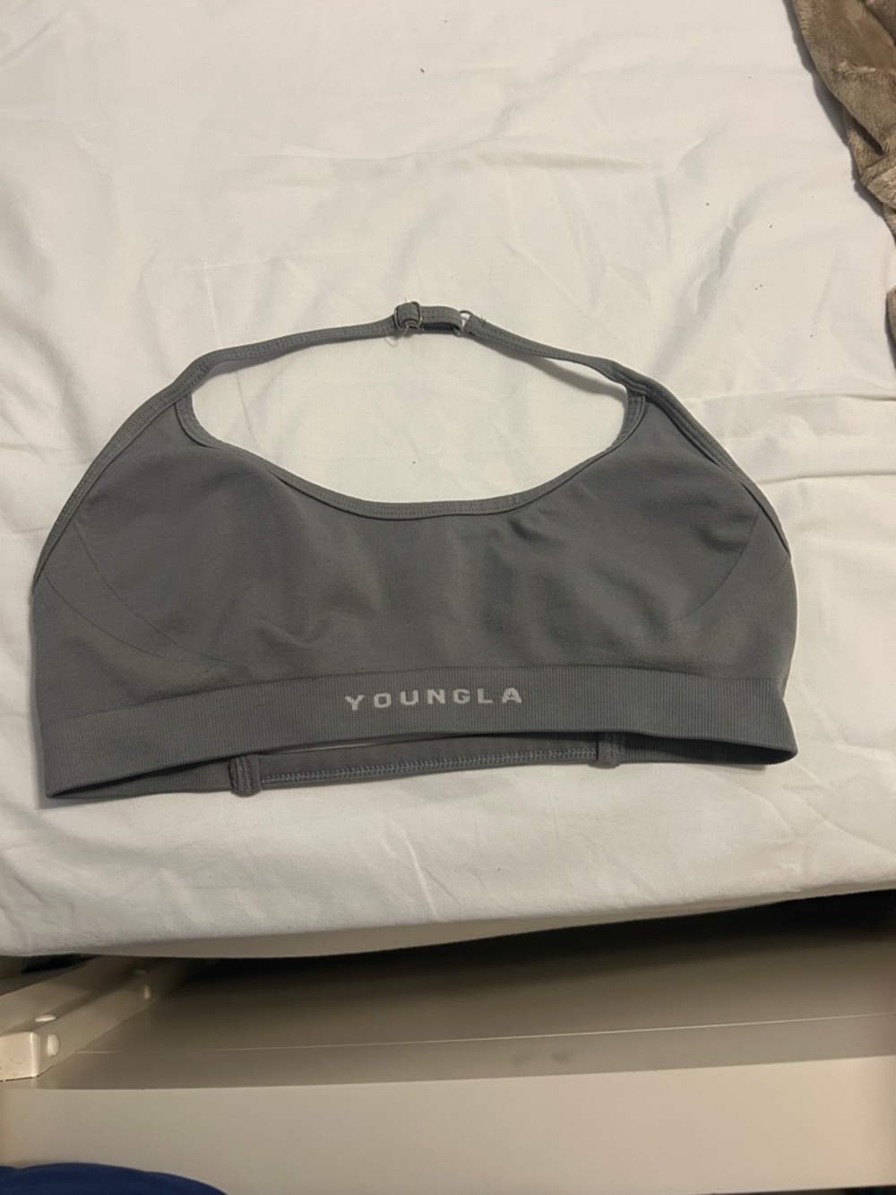 YoungLA Gray halter Seamless Sports Bra